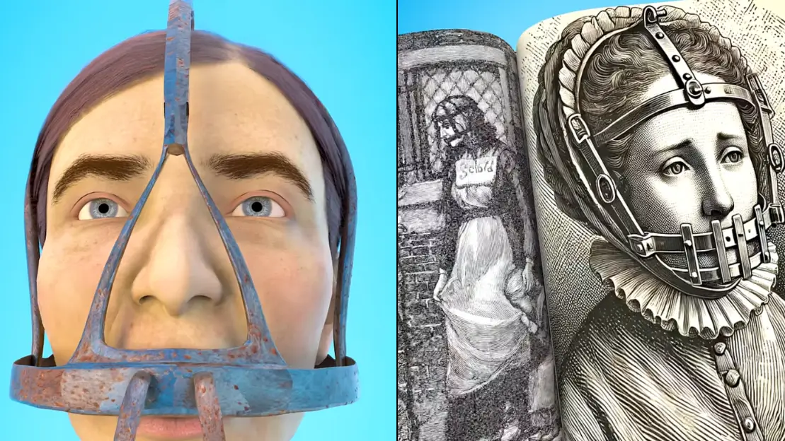 Brutal torture device involved having metal cage round your head and walked through streets