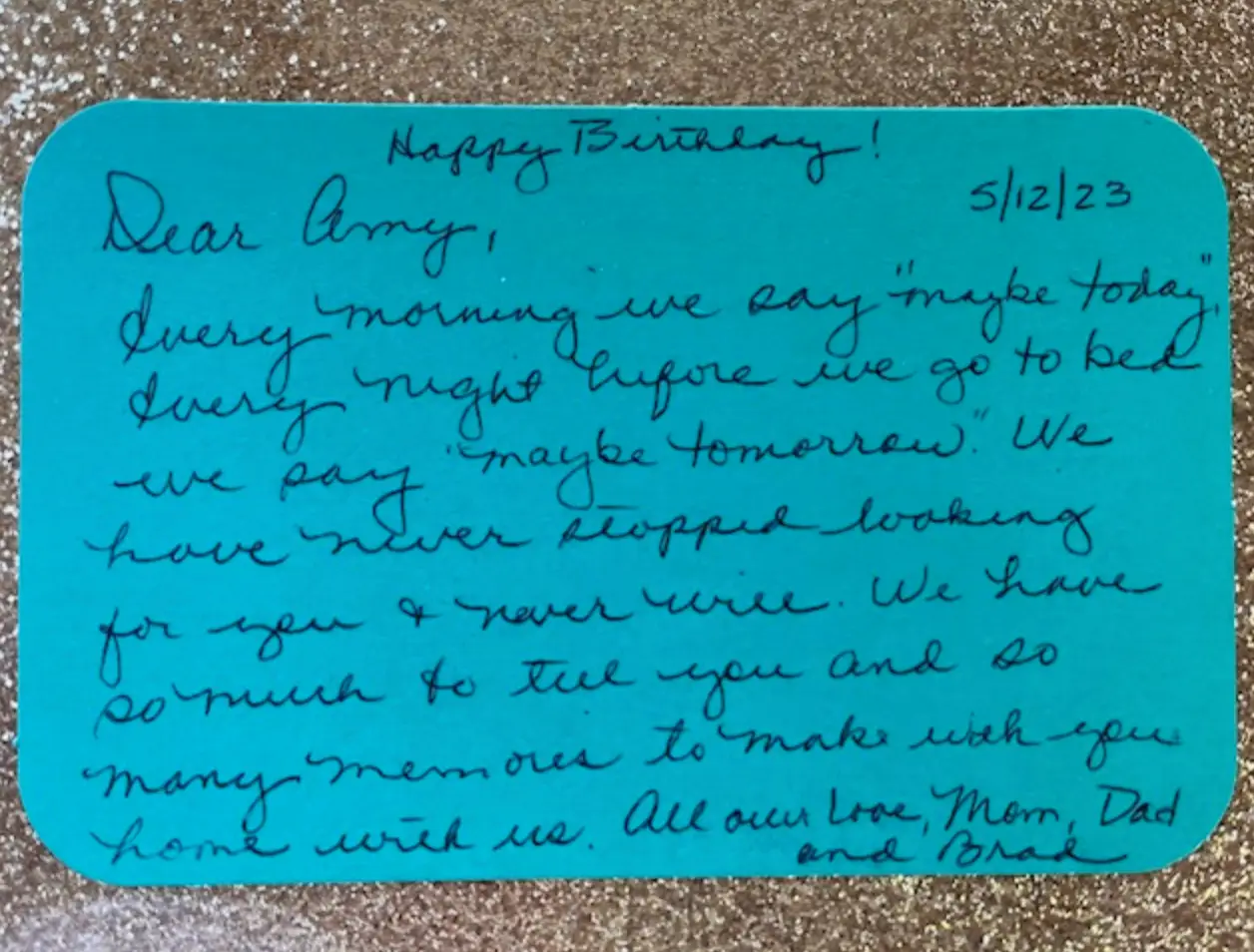 They published this poem on her birthday in 2024 (Amy Bradley is Missing)