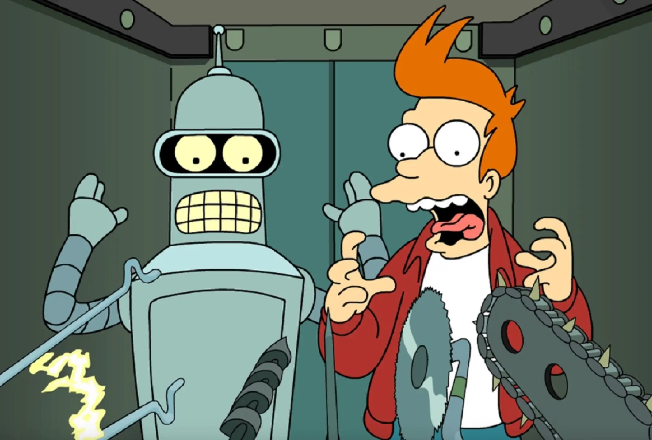 Bender and Fry first met in a suicide booth.