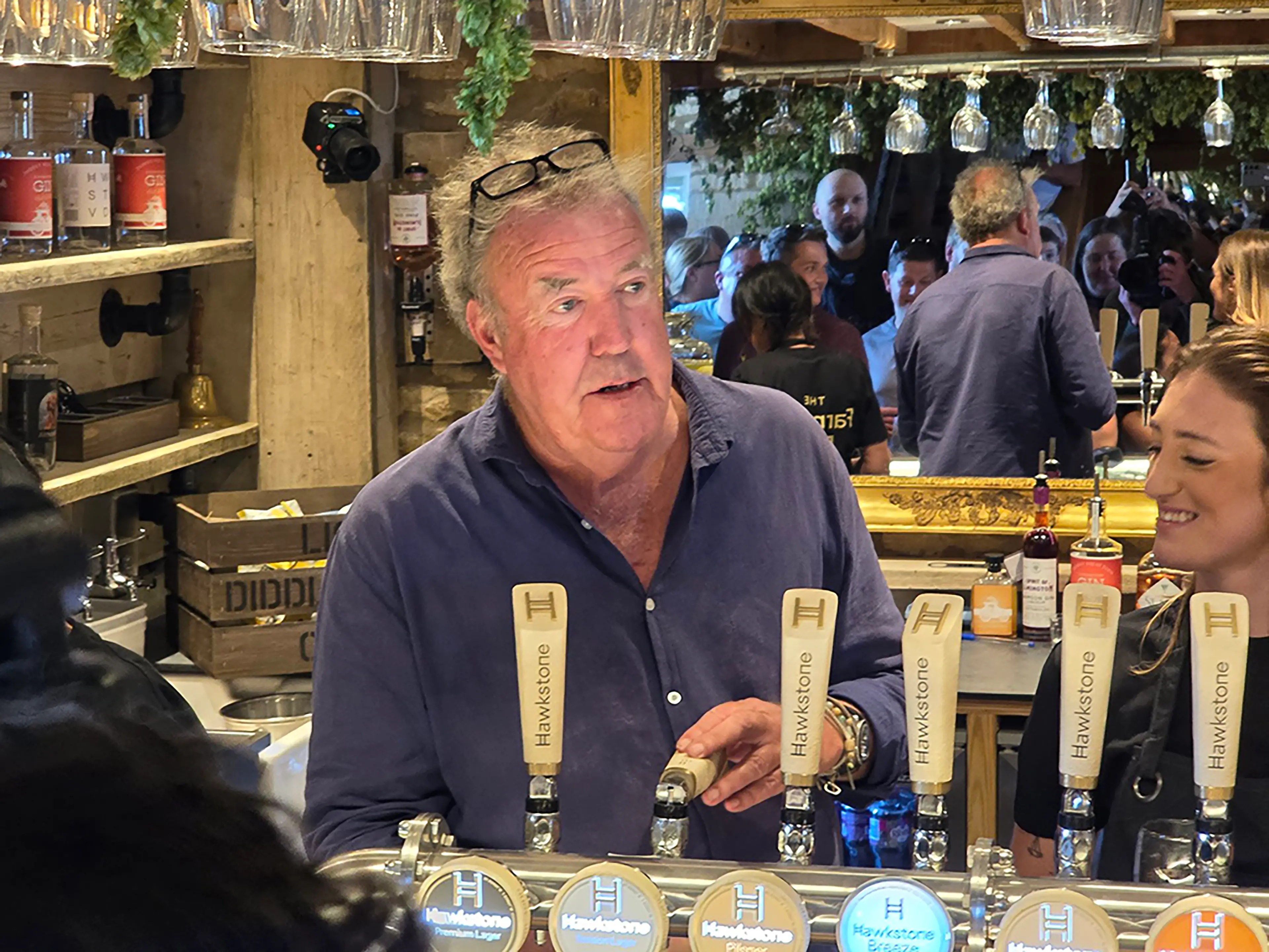 Jeremy in his pub on opening weekend (Neil Robinson / PA Wire)