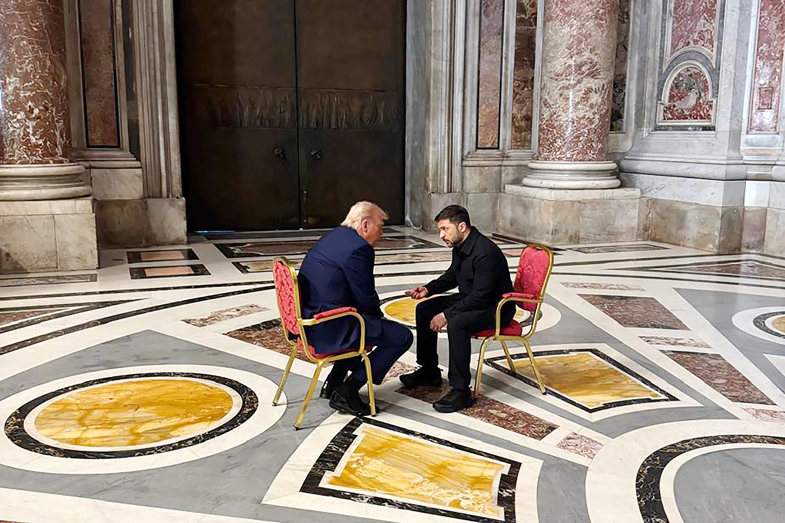 Trump and Zelenskyy met at the pope's funeral and had a brief meeting (Office of the President of Ukraine via Getty Images)