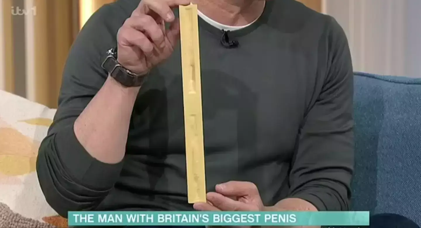 Matt's penis is 11 inches-long without an erection, and 12 inches-long with one. (ITV)