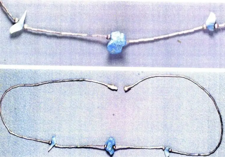 And wearing a silver and blue necklace (FBI)