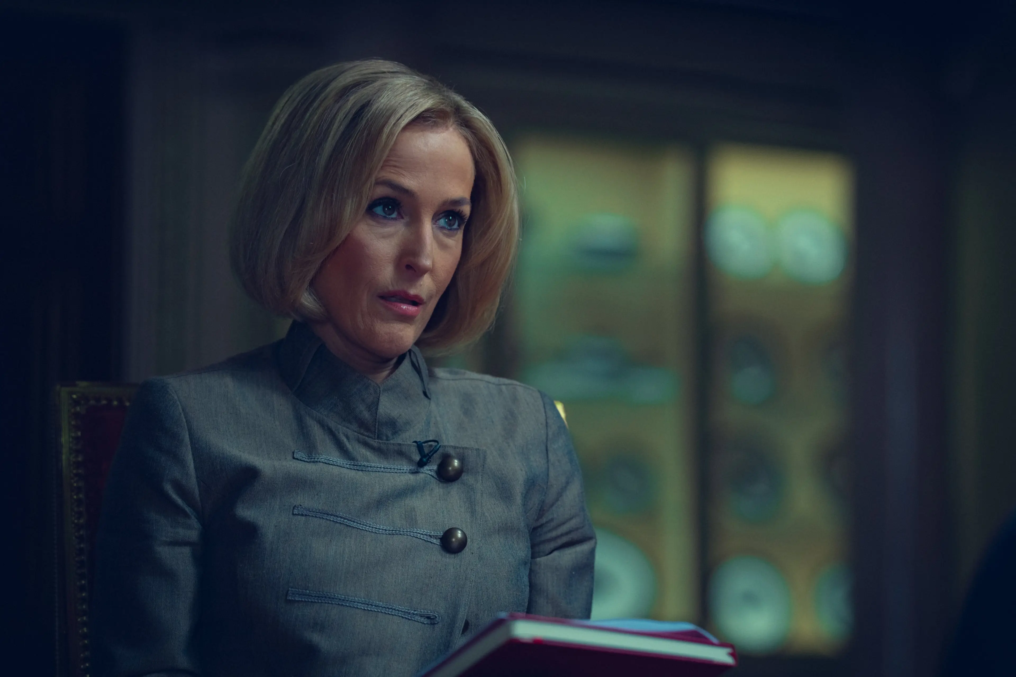 Gillian Anderson as Emily Maitlis.