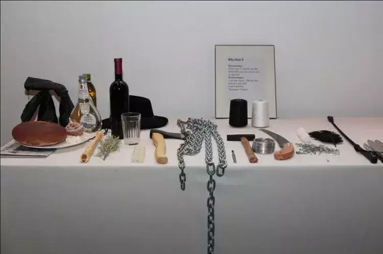 Her life was in genuine danger as people used the objects on the table however they liked (Marina Abramović Institute/YouTube) 