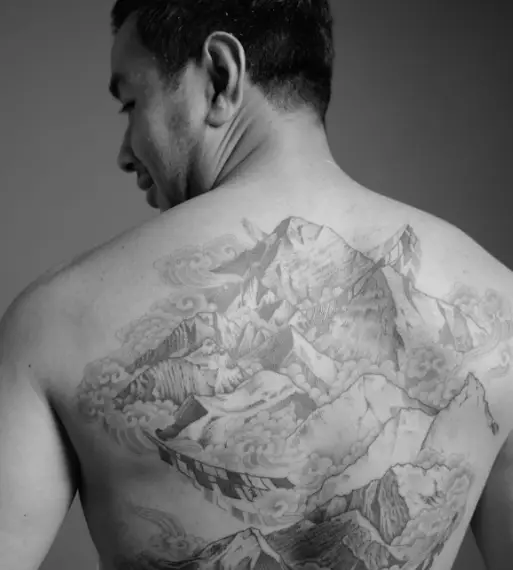 Purja had the intricate artwork completed just one week before flying to Nepal to begin his 2019 'Project Possible' expedition (Instagram/@nimsdai)