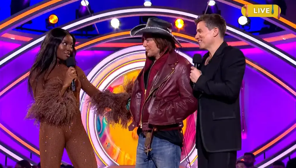 The actor was 'kicked' into the house by AJ after he took too long to go in (ITV)