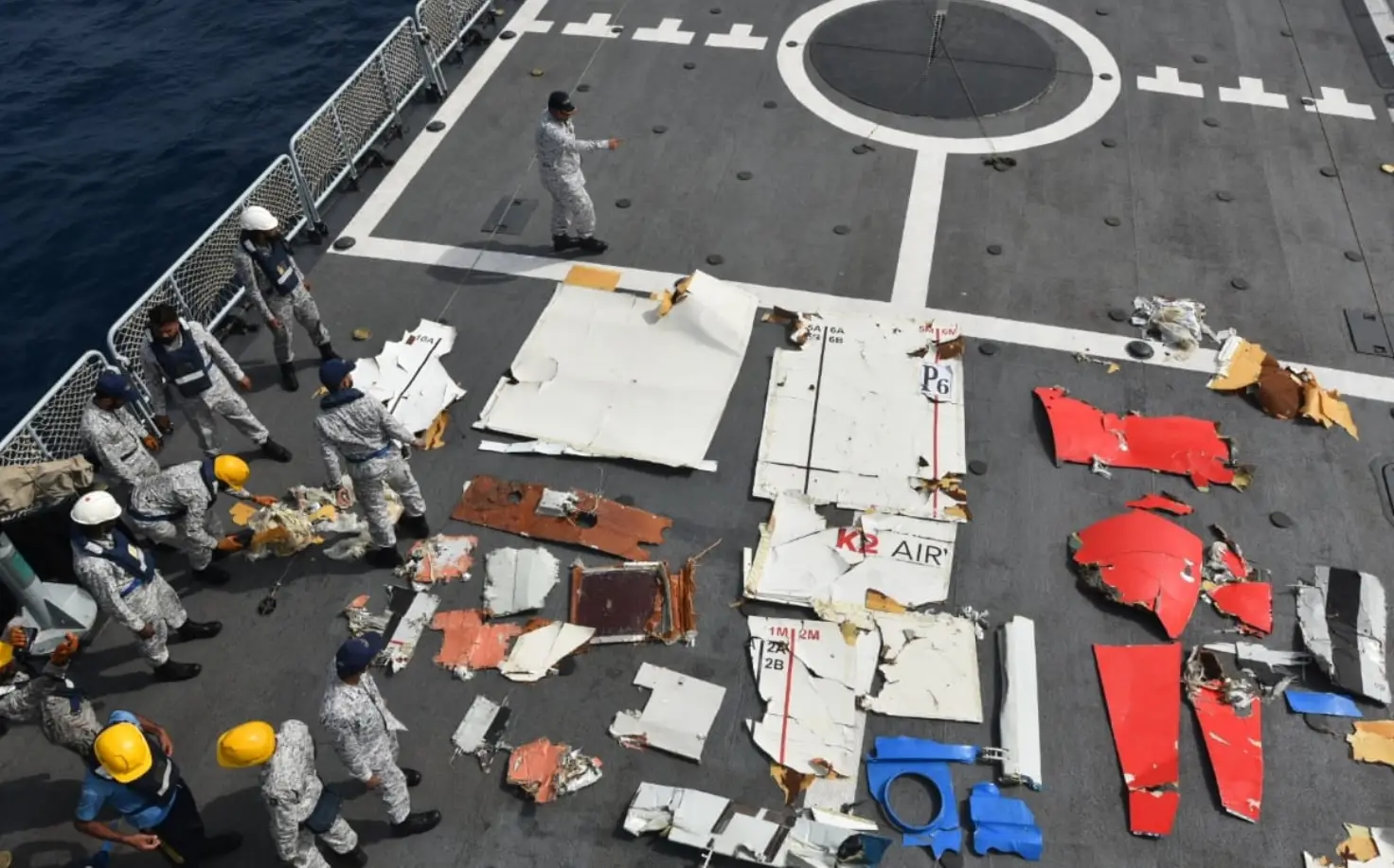 Wreckage from the crashed plane was recovered after 12 hours of searching, but the crew have not yet been found (X/@Pk_PAA_Official)
