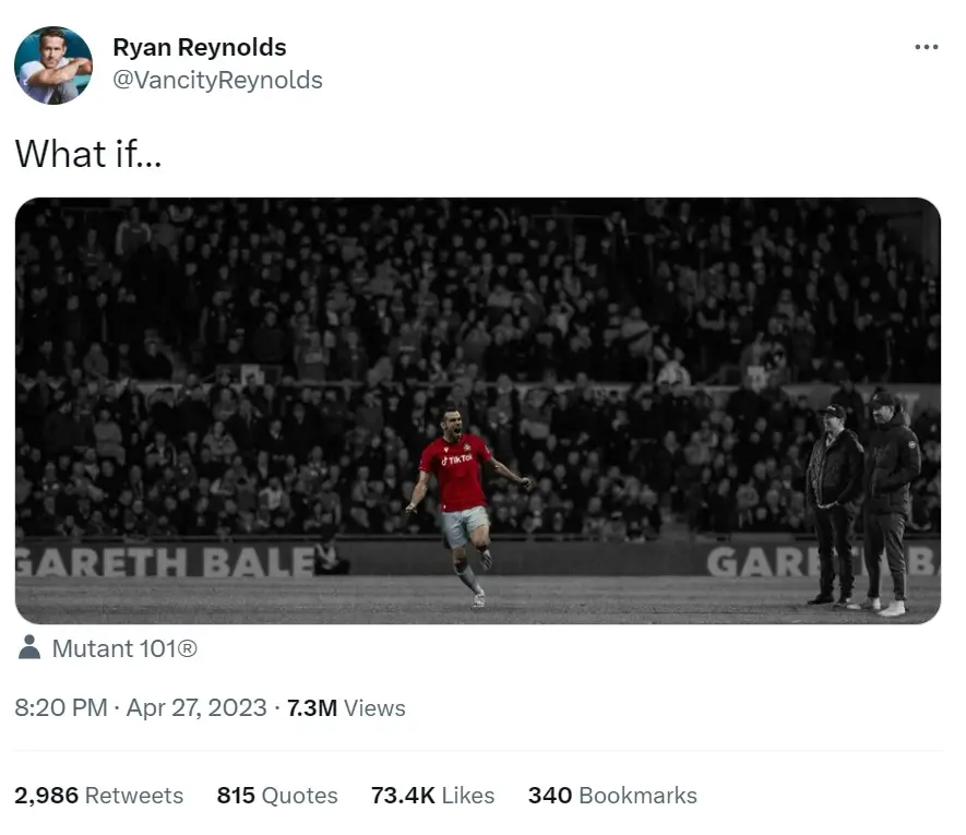 Ryan Reynolds tweeted out a picture of Gareth Bale in a Wrexham shirt and fans think they might see him play.