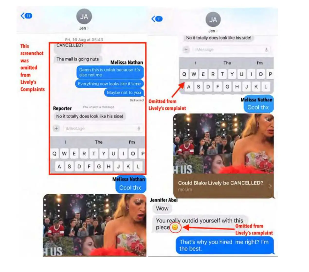 Baldoni once again alleges context was taken out which he believes proves it was sarcastic (Bryan Freedman via TheLawsuitInfo)