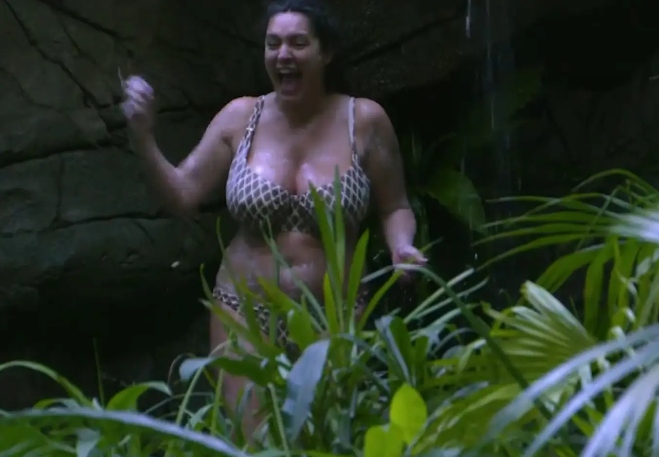 Kelly Brook had her bikinis screen tested to see which would work best on camera (ITV)