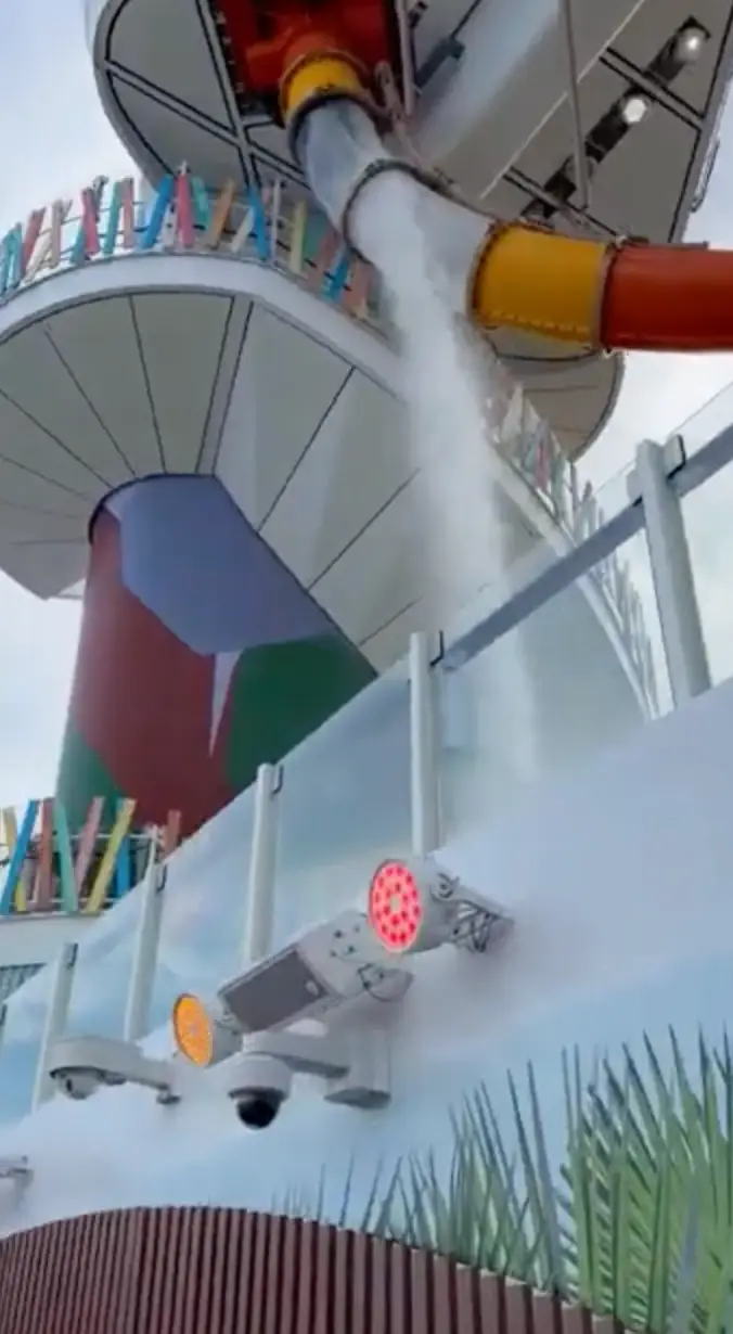 Royal Caribbean confirmed that the passenger was injured by a waterslide on board their ship ( Jim Muldoon via Storyful)