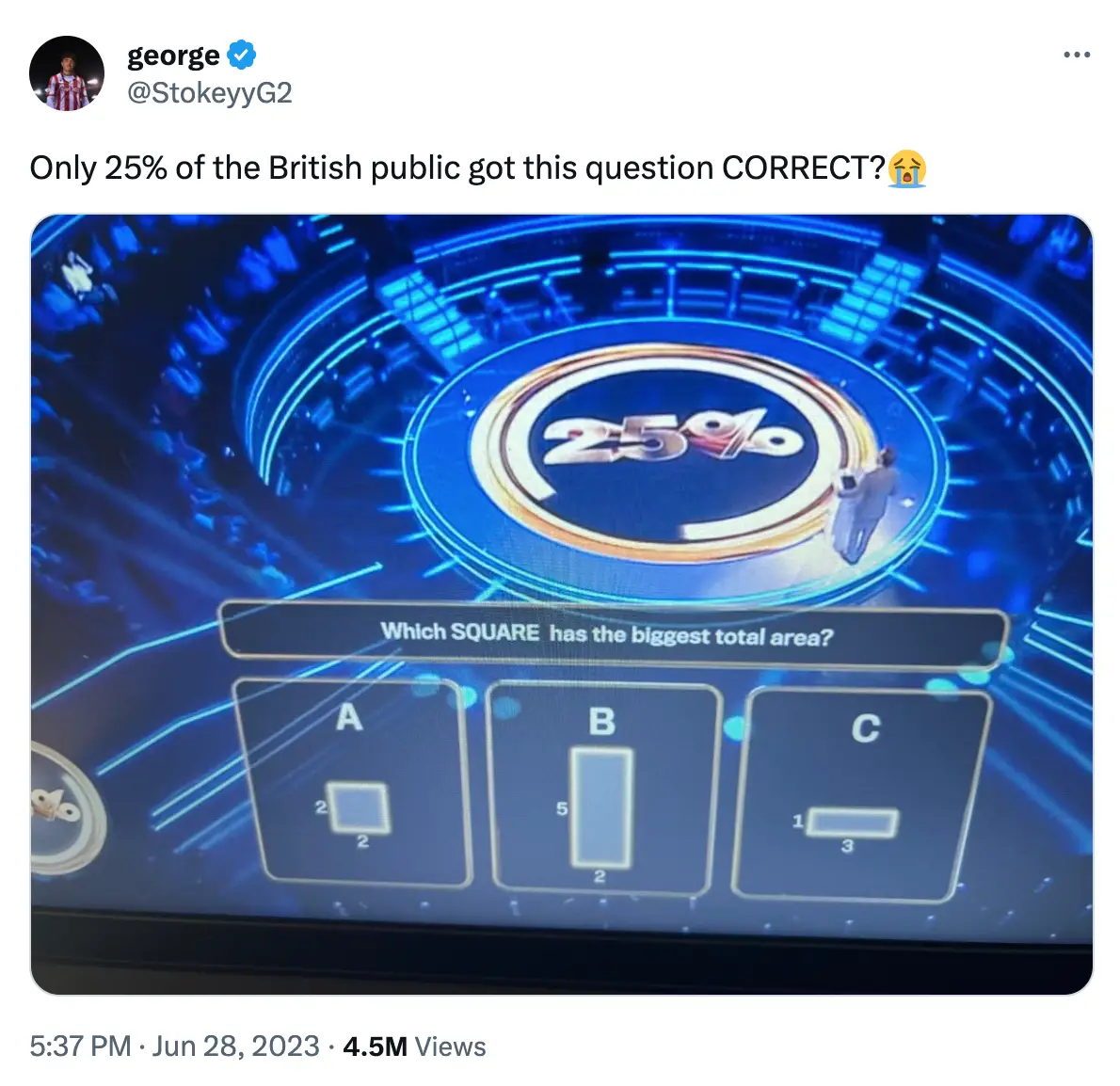 Viewers took to Twitter to share their reactions to the question.