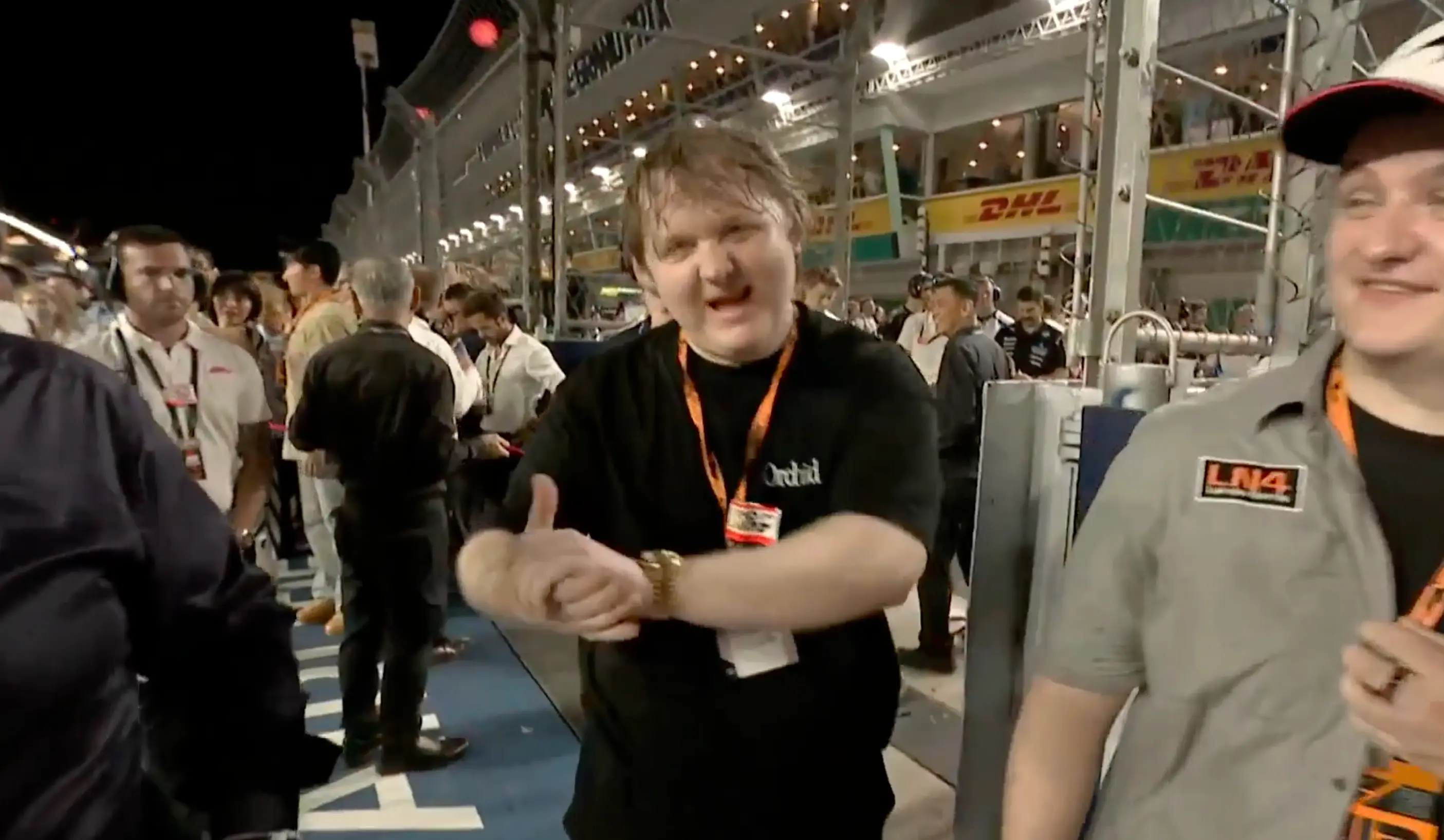 Capaldi shook his own hand after being left hanging (Sky Sports)