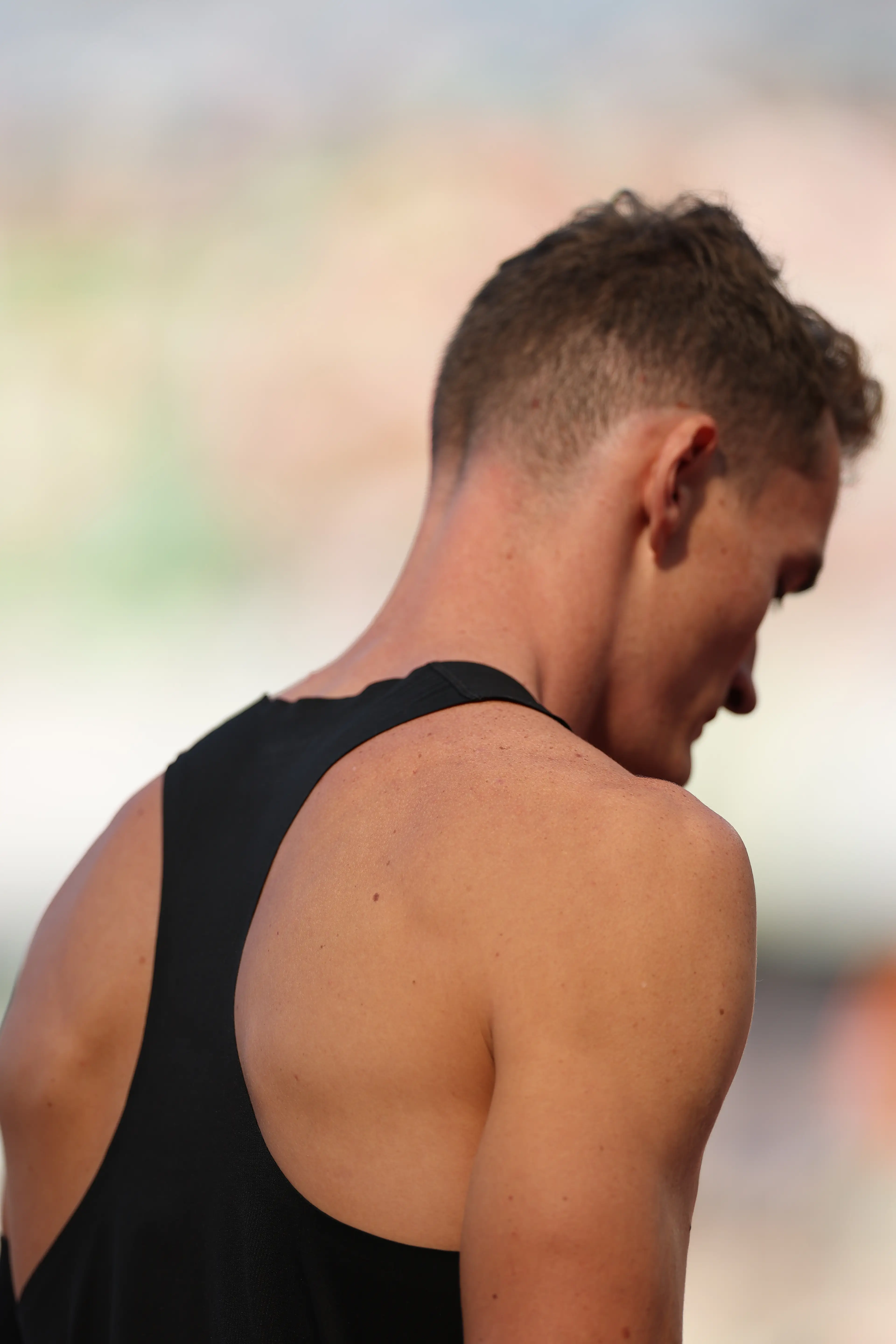 Trevor Bassitt wears an all black unbranded singlet as a part of the Bandit Running’s Unsponsored Project (Patrick Smith/Getty Images)