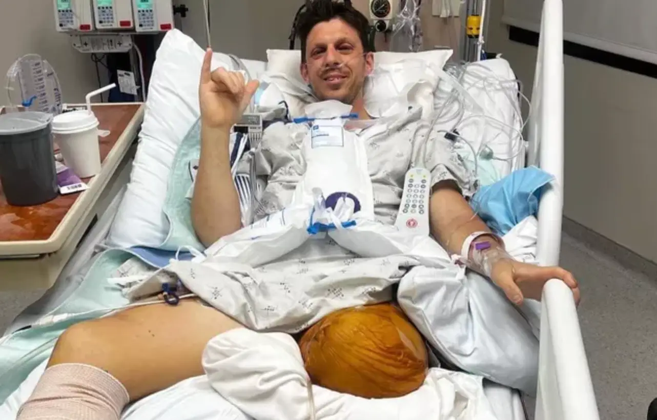 The brave dad was sucked up into a snowplough.