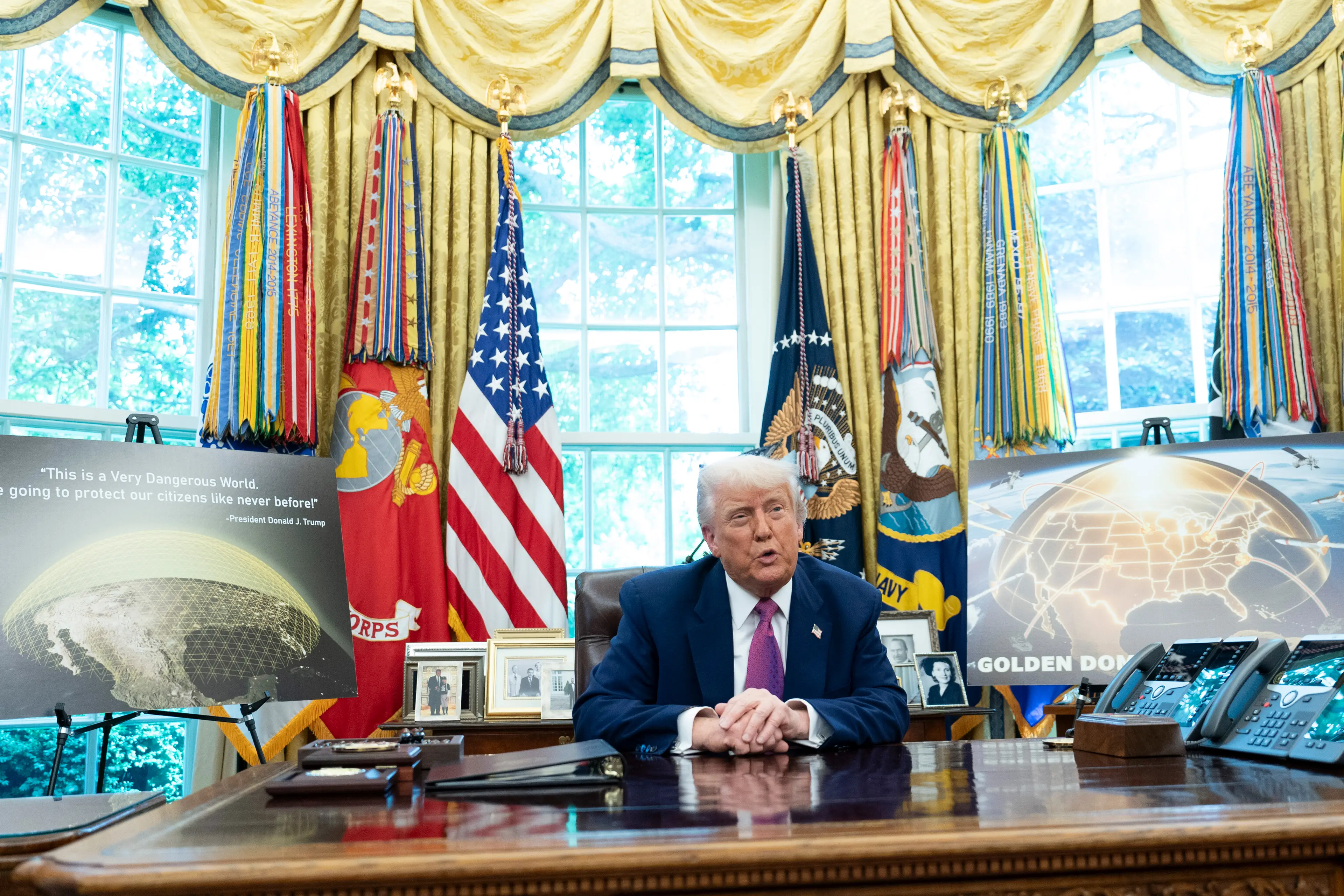 China is 'seriously concerned' about Donald Trump's Golden Dome (Chris Kleponis/CNP/Bloomberg via Getty Images)