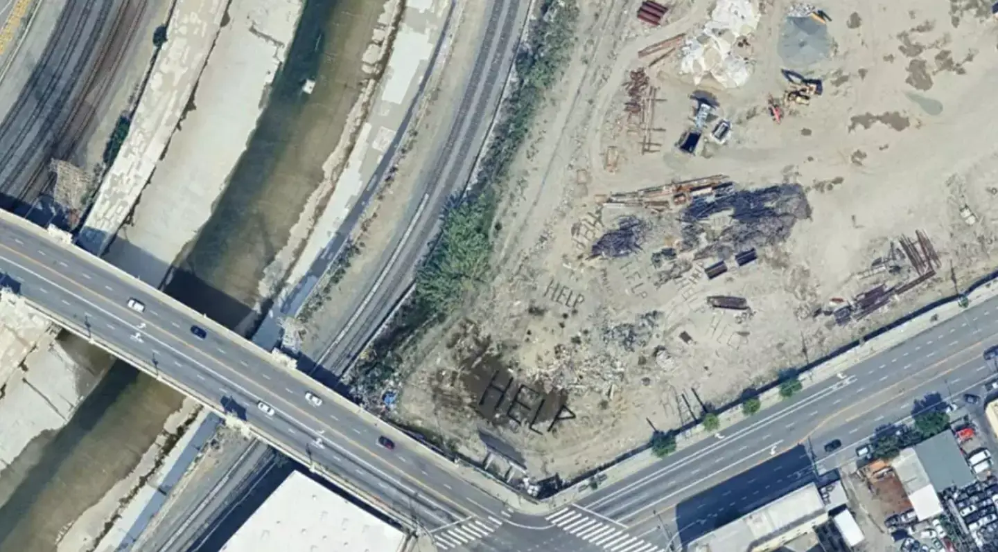 The LAPD has issued a statement over the signs (Google Earth)