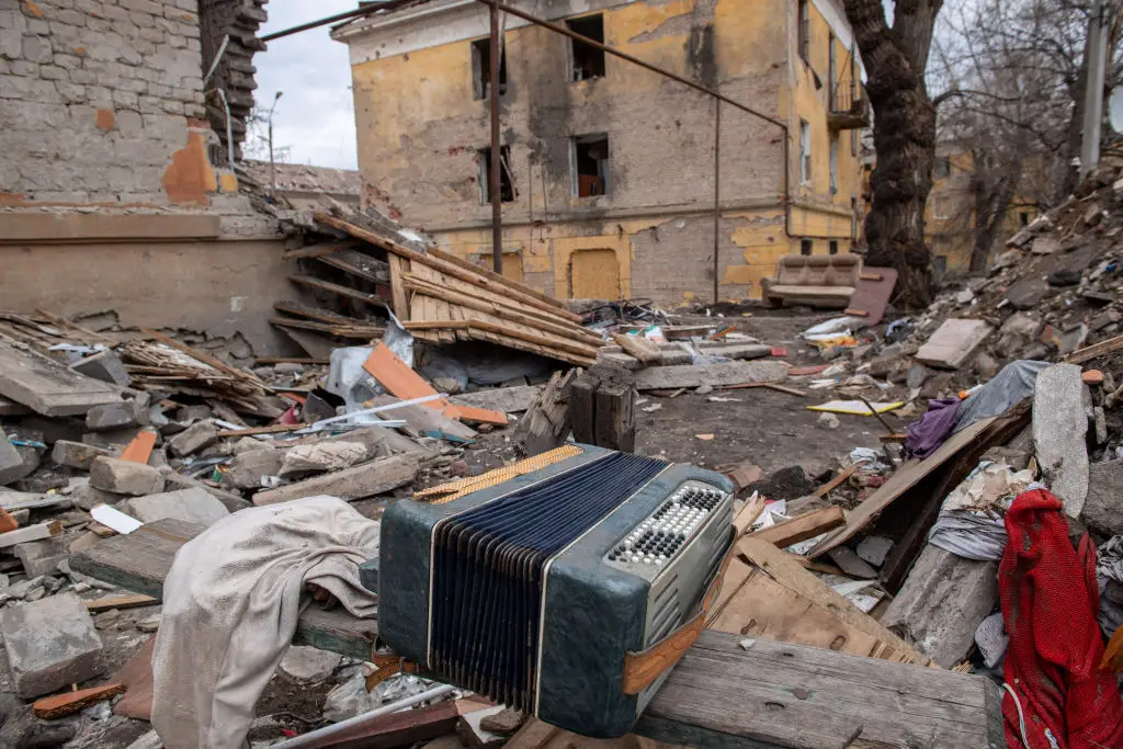 The Donas region has been devastated by Russian bombing (Thomas Krych/Anadolu via Getty Images)