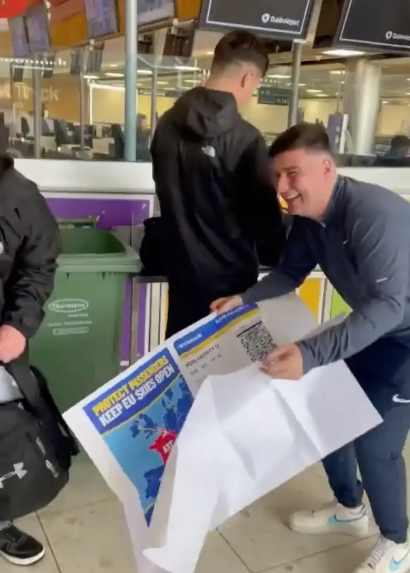 The boarding pass was hilariously massive.