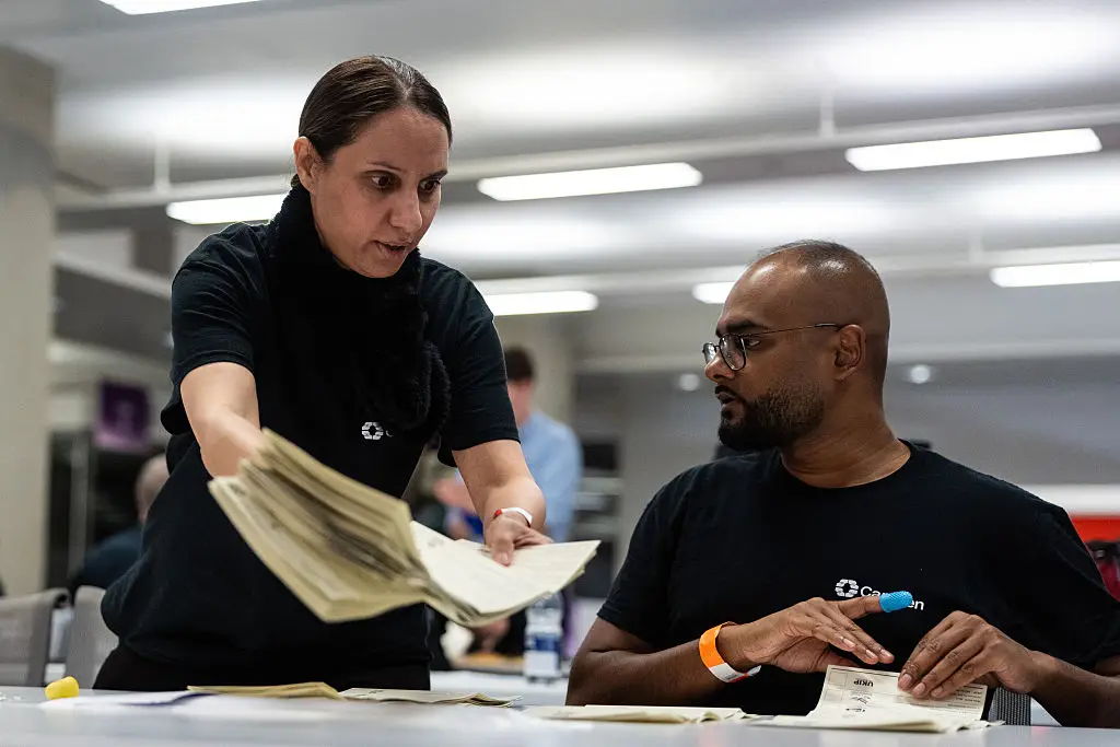 The votes were counted into the night on Thursday (Photo by Carl Court/Getty Images)