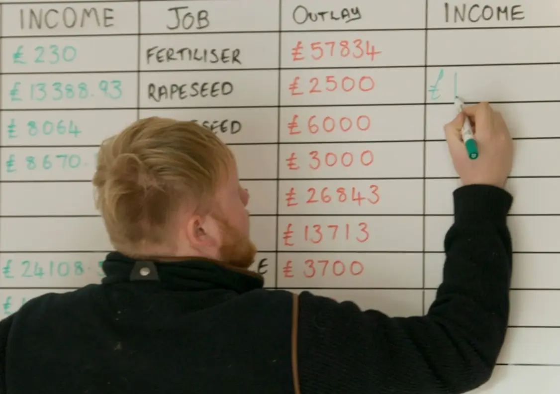 Kaleb Cooper totting up his profits for the year (Prime Video)