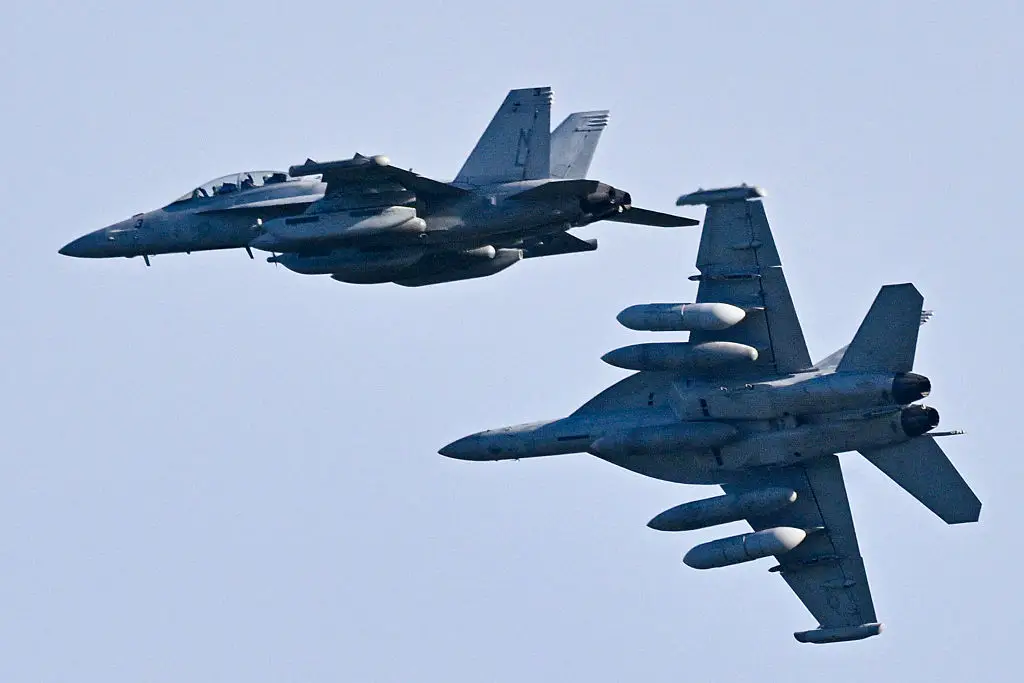 The aircraft involved were US navy EA-18G Growlers (Miguel J. Rodriguez Carrillo / AFP via Getty Images)