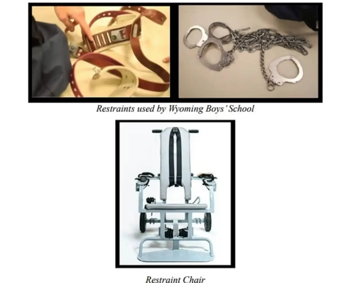 Restraints which the lawsuit claim are used against the boys (US District Court for the District of Wyoming)