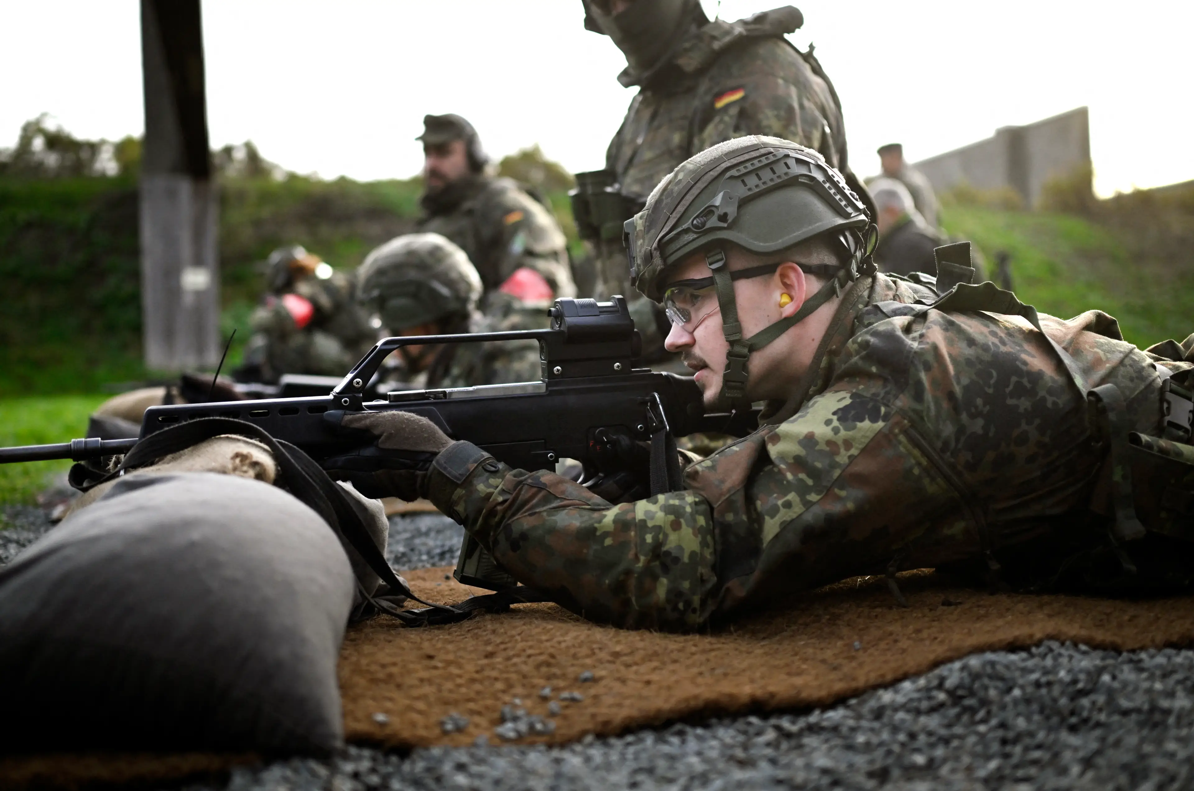 Actually joining the military will still be voluntary, but 18-year-old men will have to take eligibility tests (INA FASSBENDER/AFP via Getty Images)