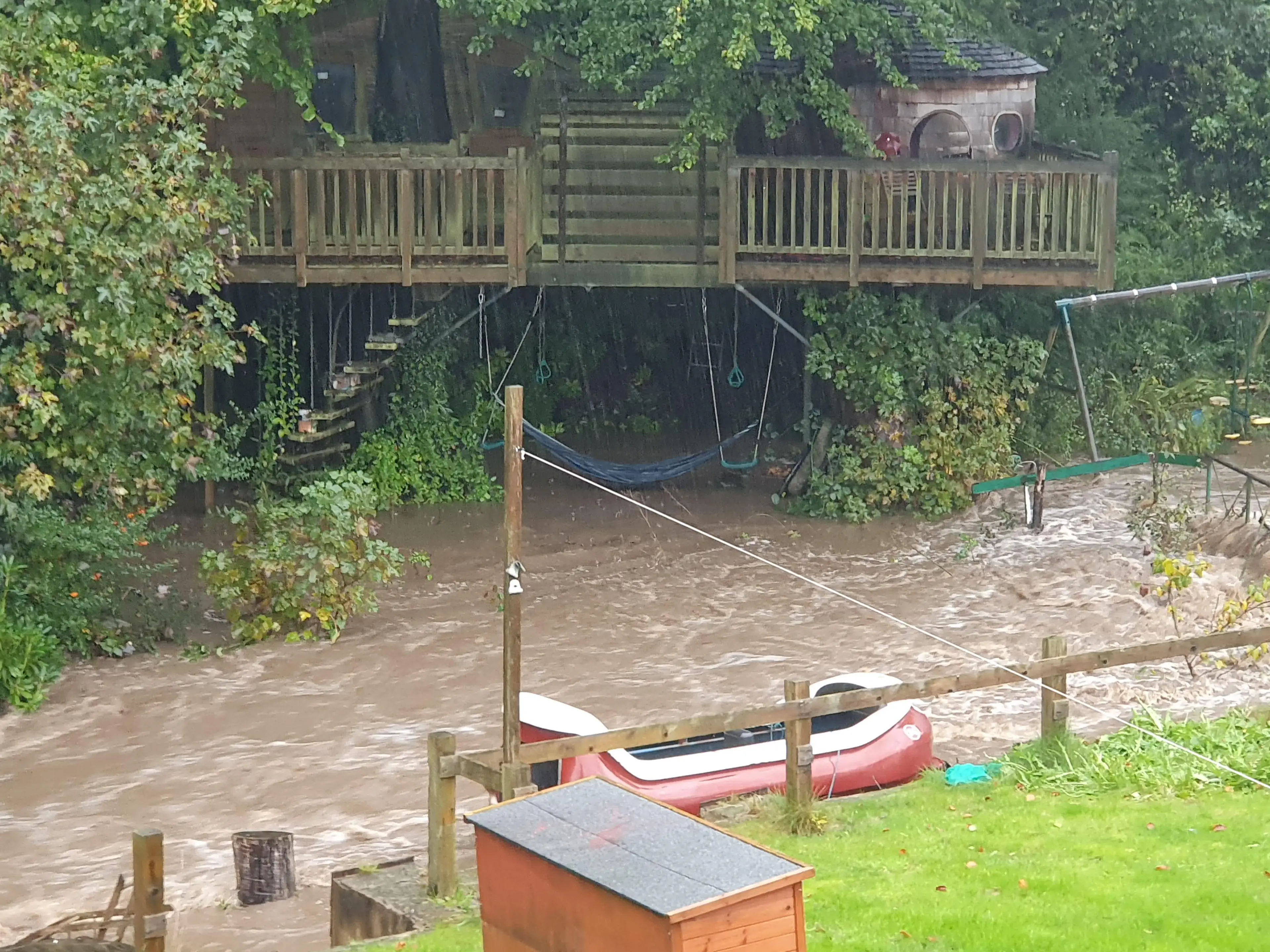 The log flume boat was found washed up on the banks of the River Sheaf.