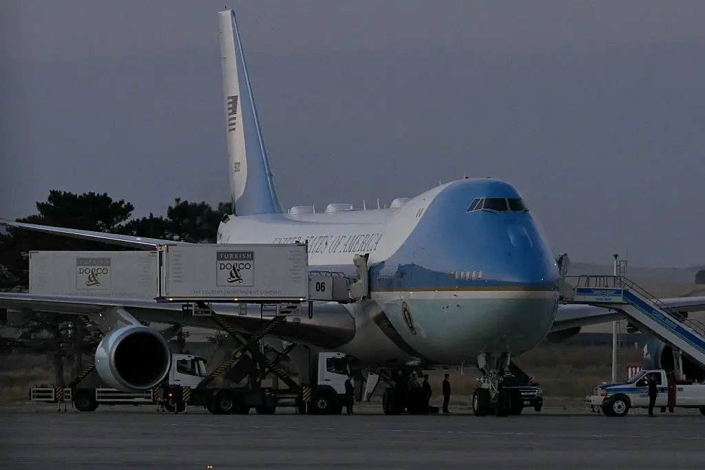 An old Air Force One before departing with US President from Turkey (SAUL LOEB / AFP via Getty Images)