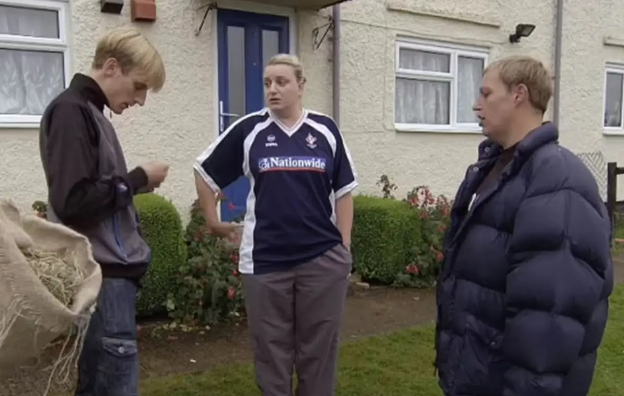 Daisy May Cooper, Charlie Cooper, and Michael Sleggs in This Country (BBC)