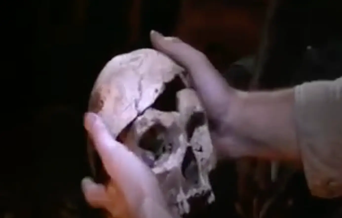 The tribesman kept the skull of his victim (Youtube/Journeyman Pictures)