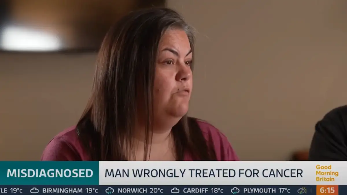 Rachel Pearson's husband was wrongly diagnosed with a rare blood cancer (ITV/Good Morning Britain)