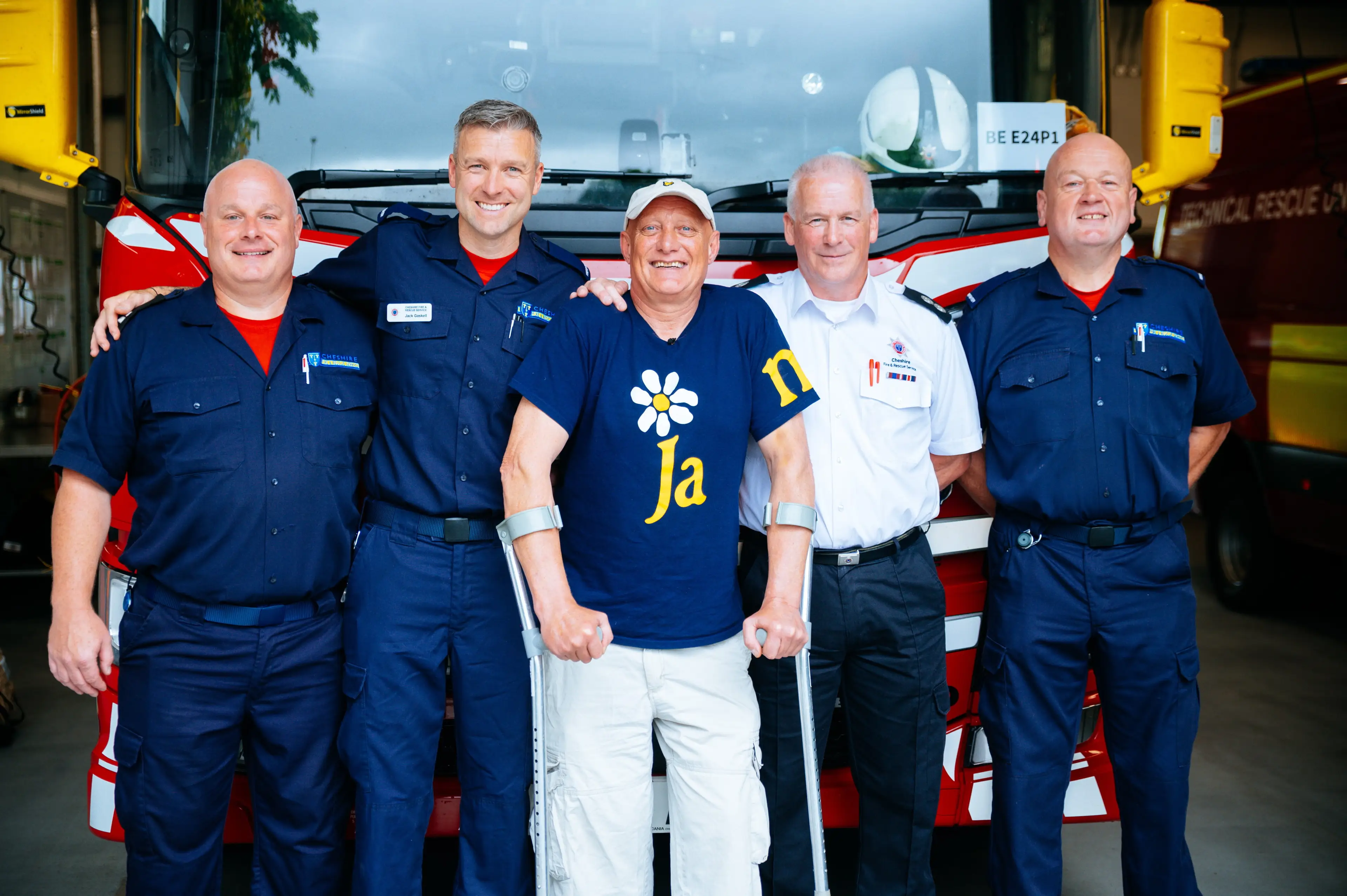 Jonno Stubbs fell 50 ft and was saved by the fire service (SWNS)