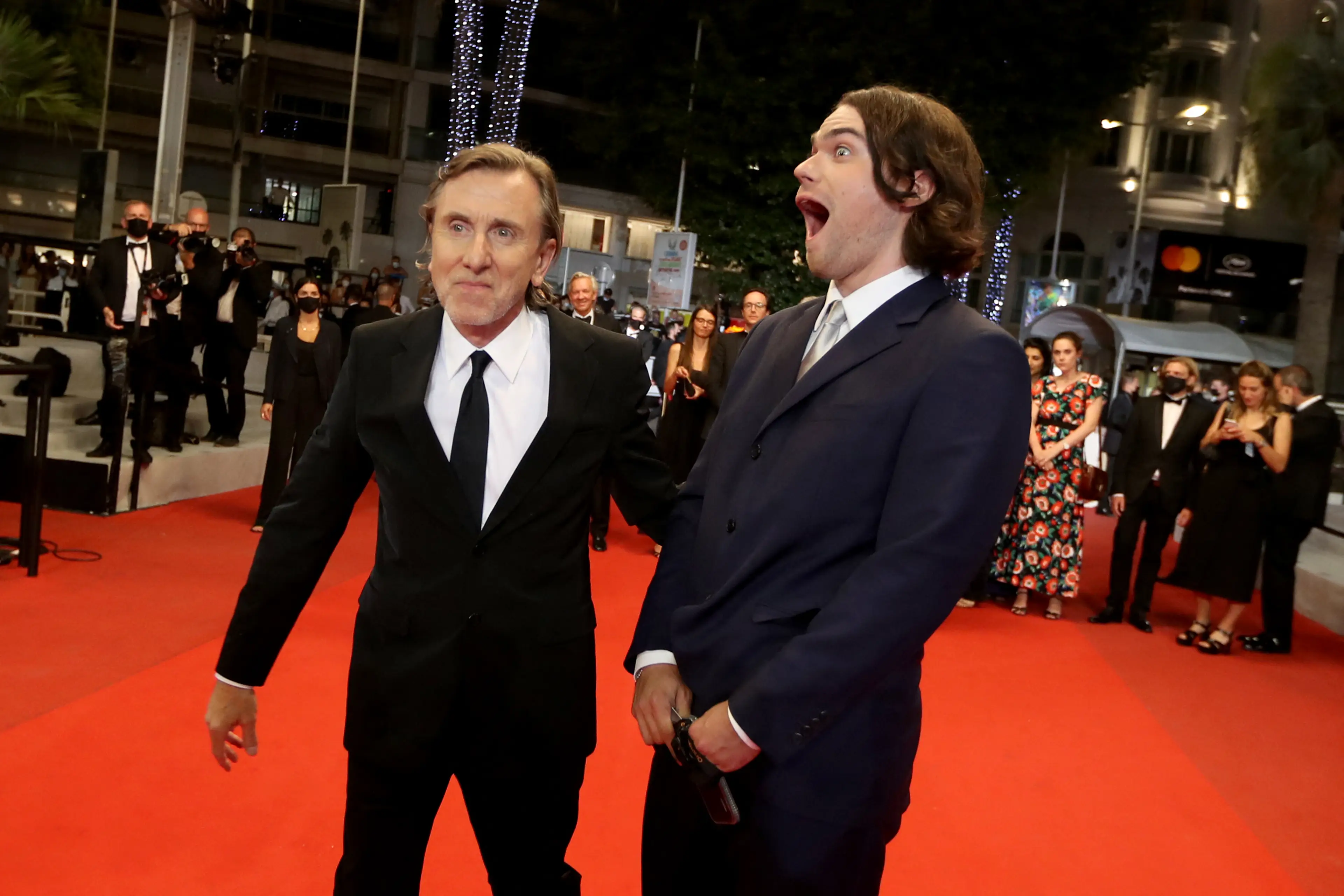 Tim Roth and his son Cormac at Cannes (VALERY HACHE via Getty Images)