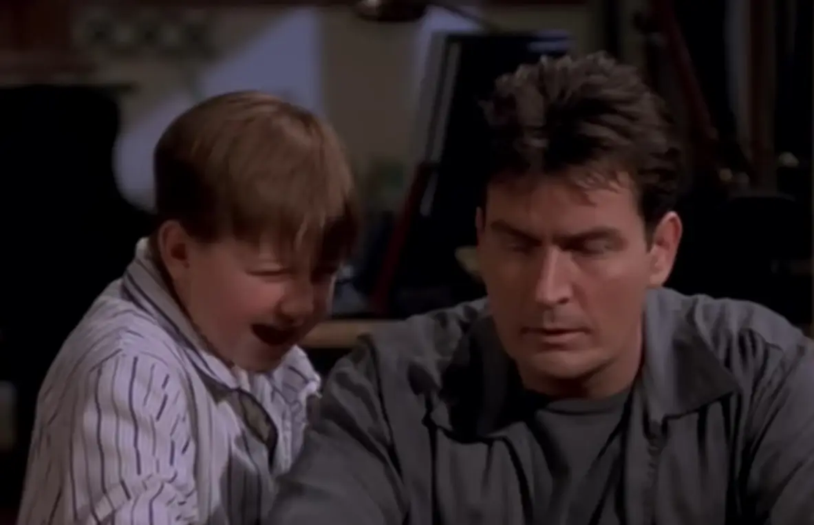 Their reunion ended up being a reference to the poker scene from Two and a Half Men.