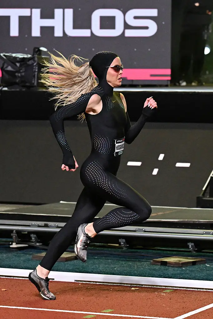 Hodgkinson wearing the catsuit in the ATHLOS London 2026 (Kate Green/Athlos/Getty Images)