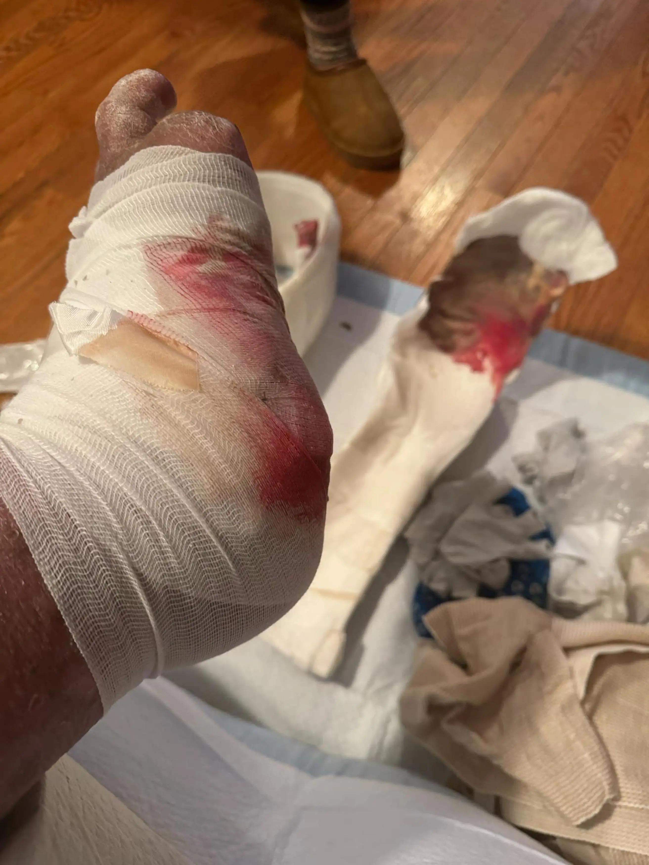 The father-of-four has issued a warning to people who visit high street nail salons (Kennedy News and Media)