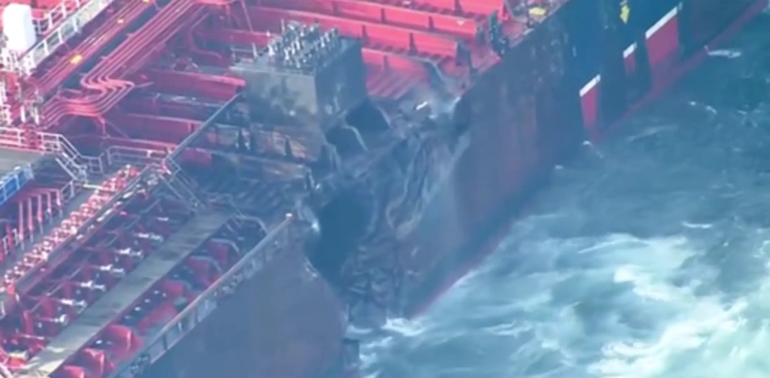 The Stena Immaculate has a huge chunk missing out of it (BBC News)