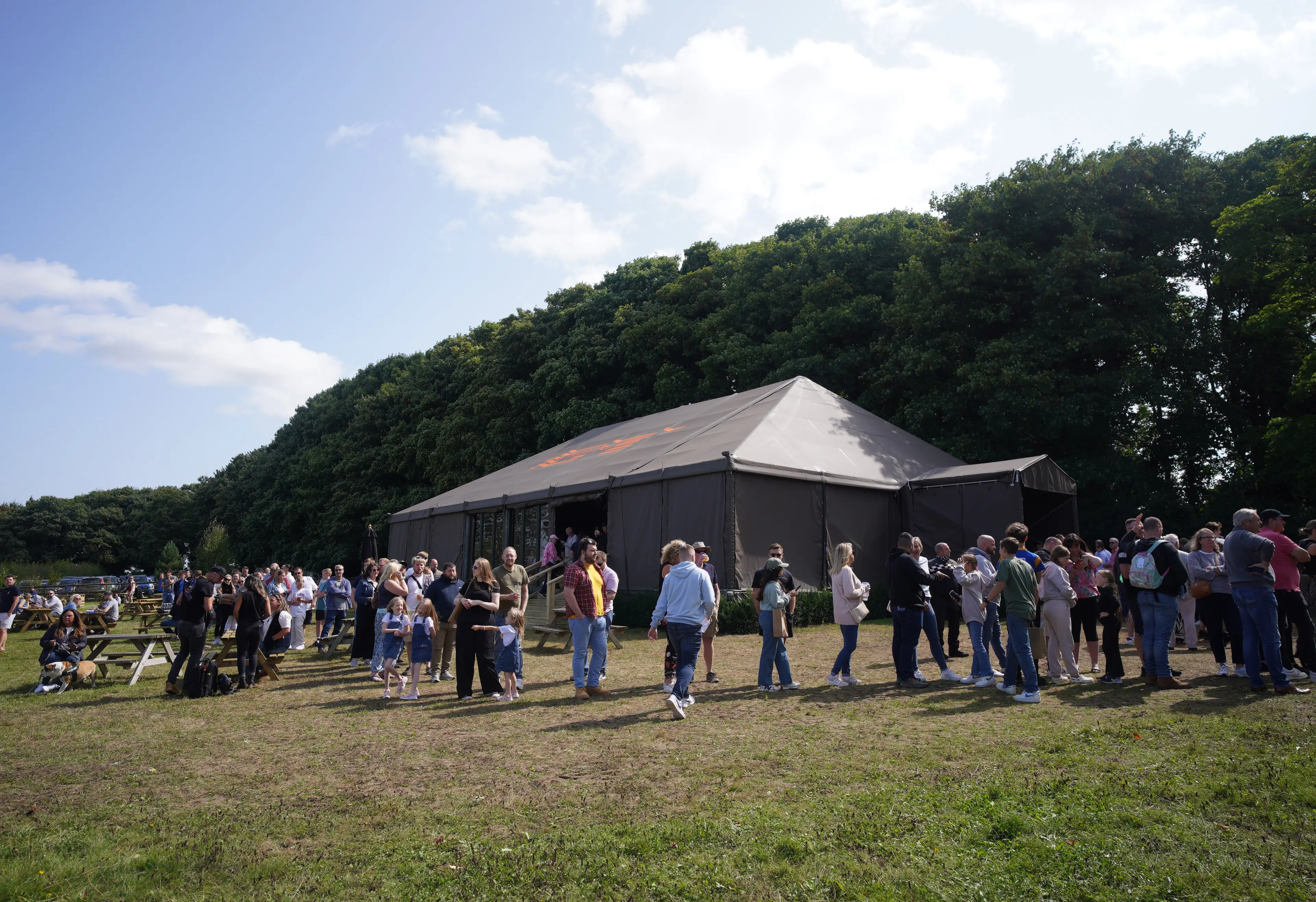 The beer tent at Clarkson's pub (Ben Birchall/PA Wire)