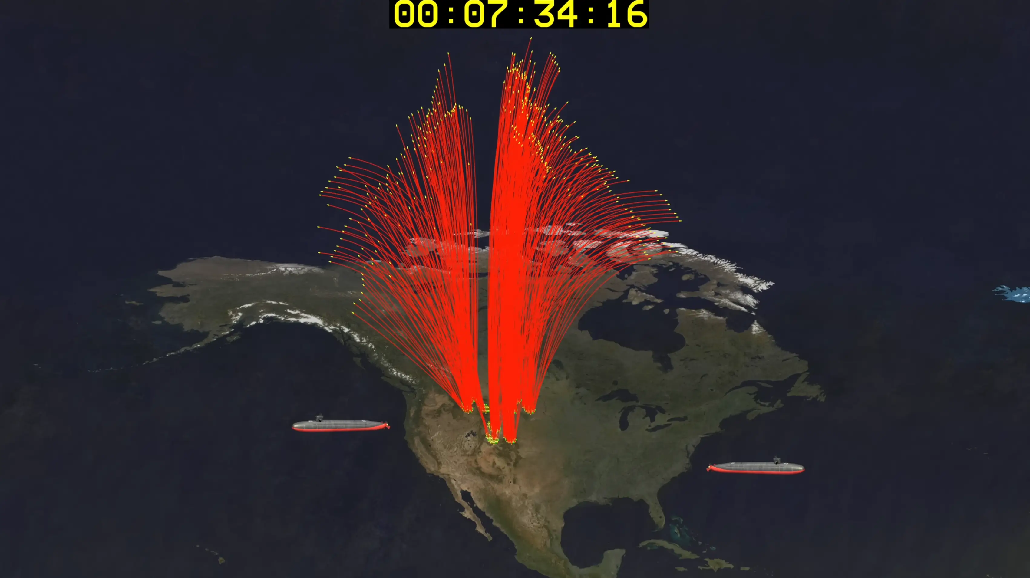 400 missiles launching from US territory (YouTube/Modern Muscle)