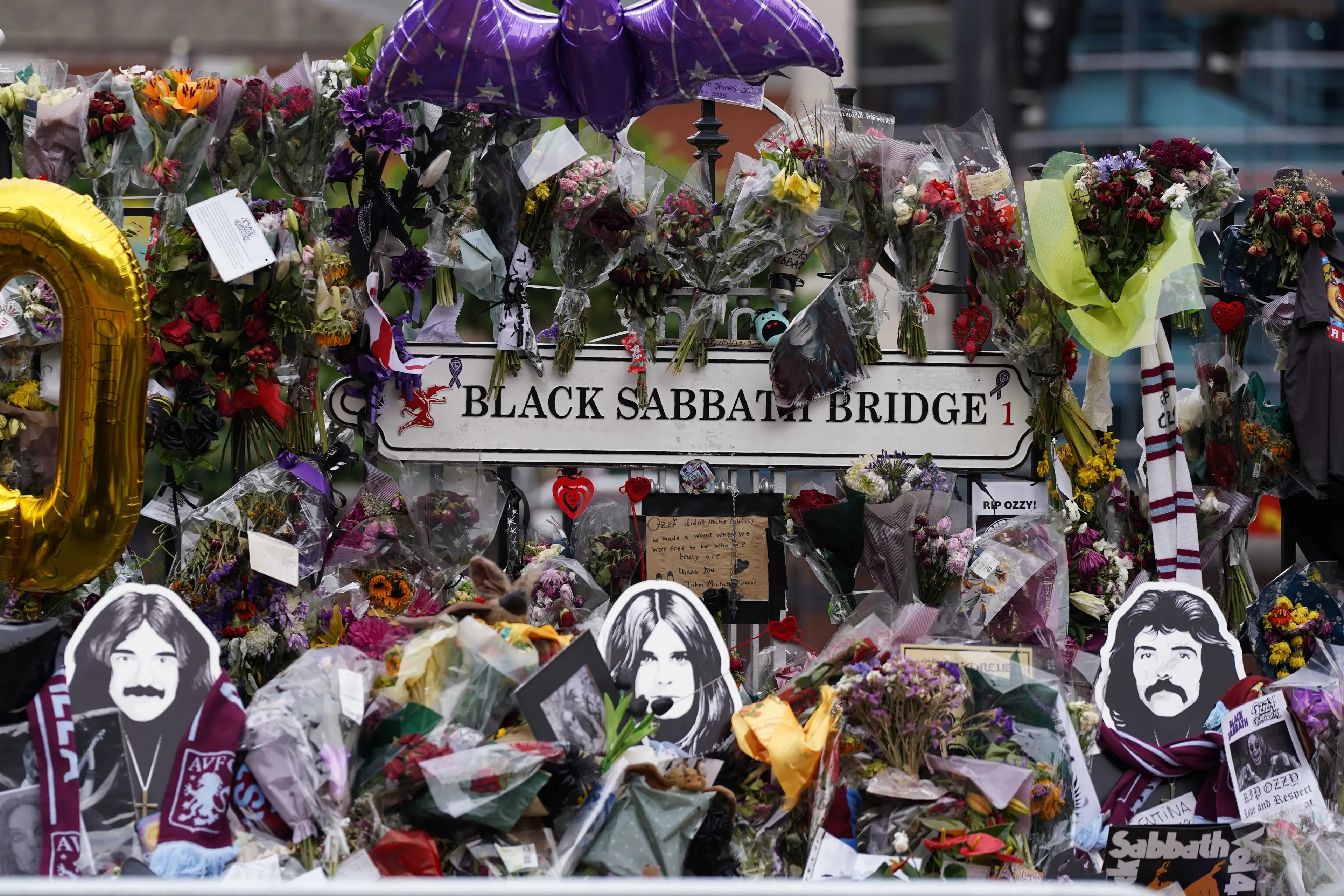 Tributes have been laid for Ozzy at Black Sabbath bridge (Alexopoulos/Anadolu via Getty Images)