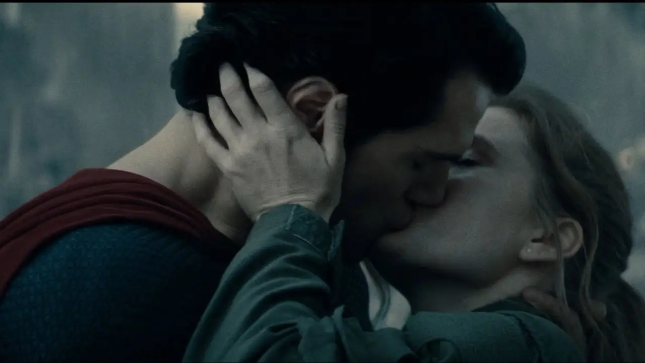 The pair shared a mid-air kiss on screen (DC)
