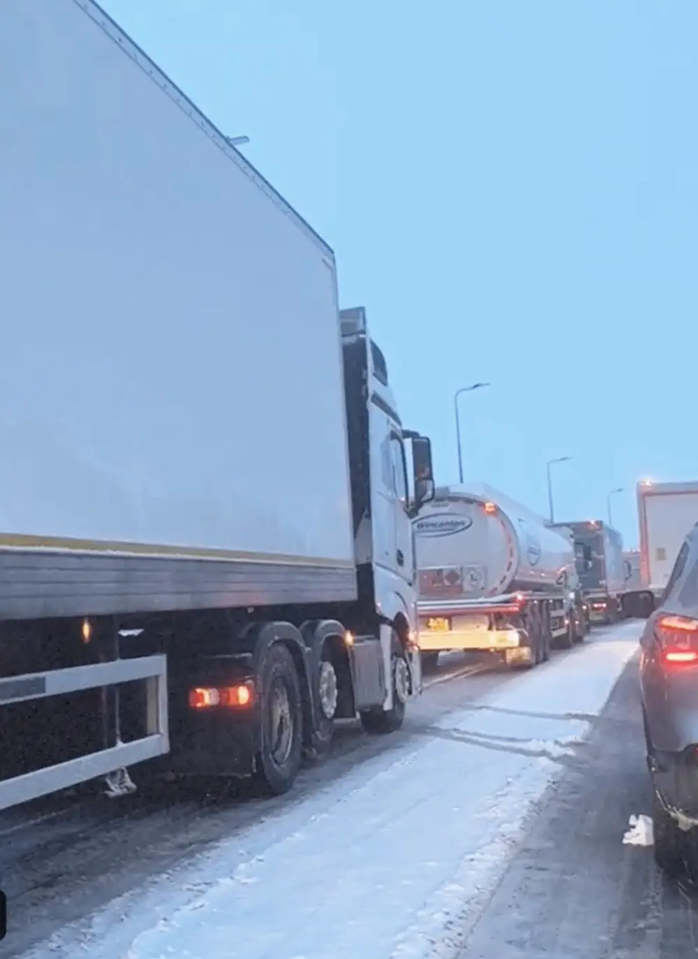 People have been warned to avoid the roads unless necessary.