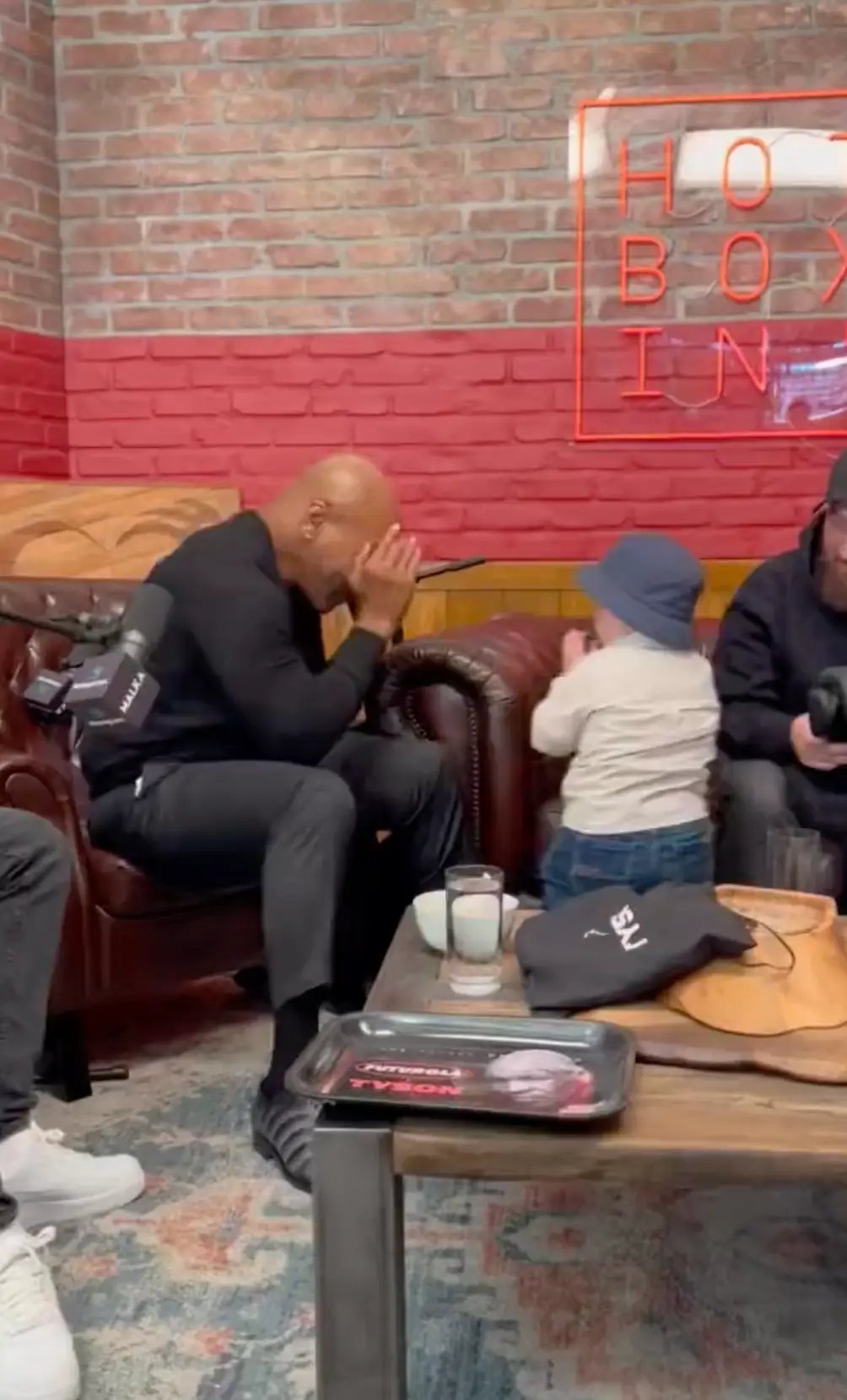 The pair met at the boxer's podcast studio in LA.