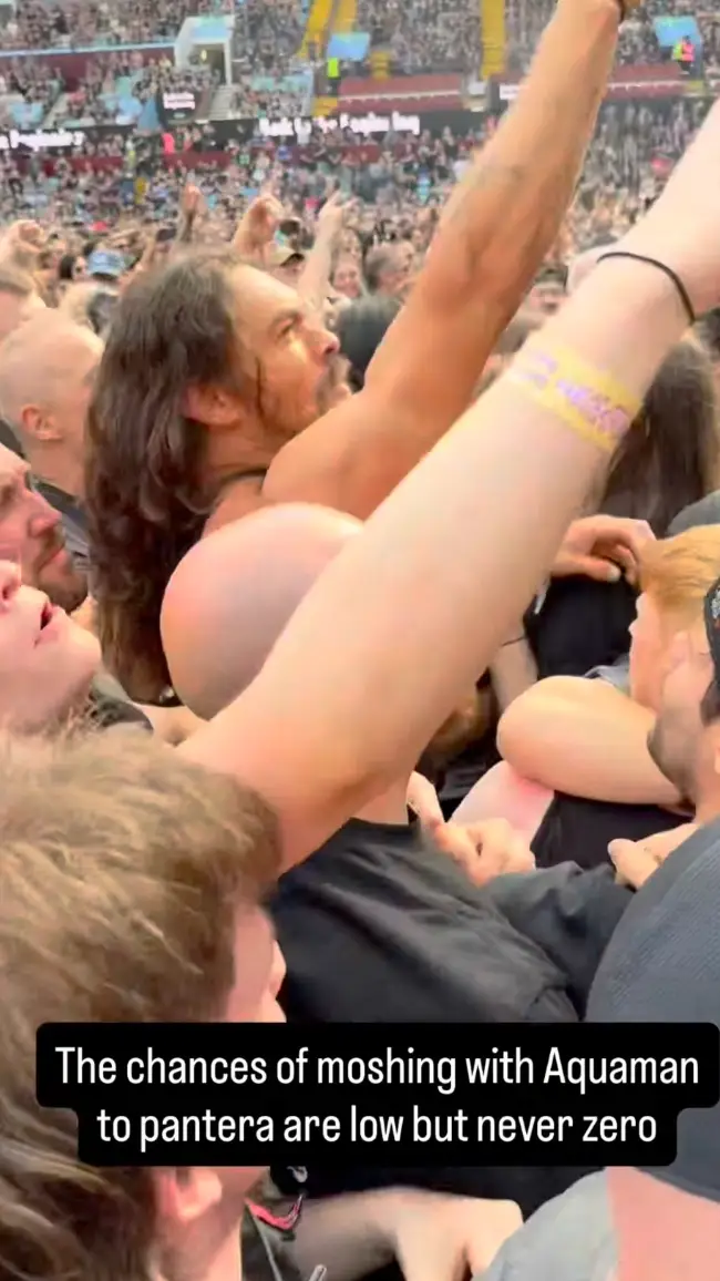 The Aquaman actor got stuck right into the mosh pit (TikTok)