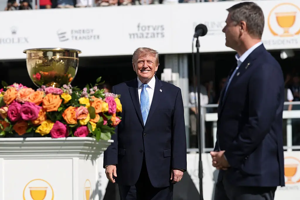 Trump was told he sucked while he was in the middle of complaining that the media would say he got a 'very bad reception' (Kevin Dietsch/Getty Images)