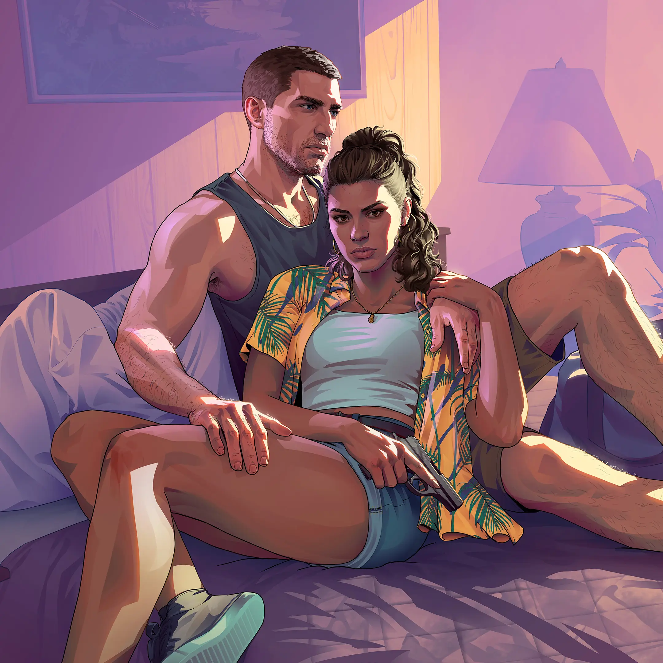 Jason and Lucia, GTA 6's protagonists (Rockstar)