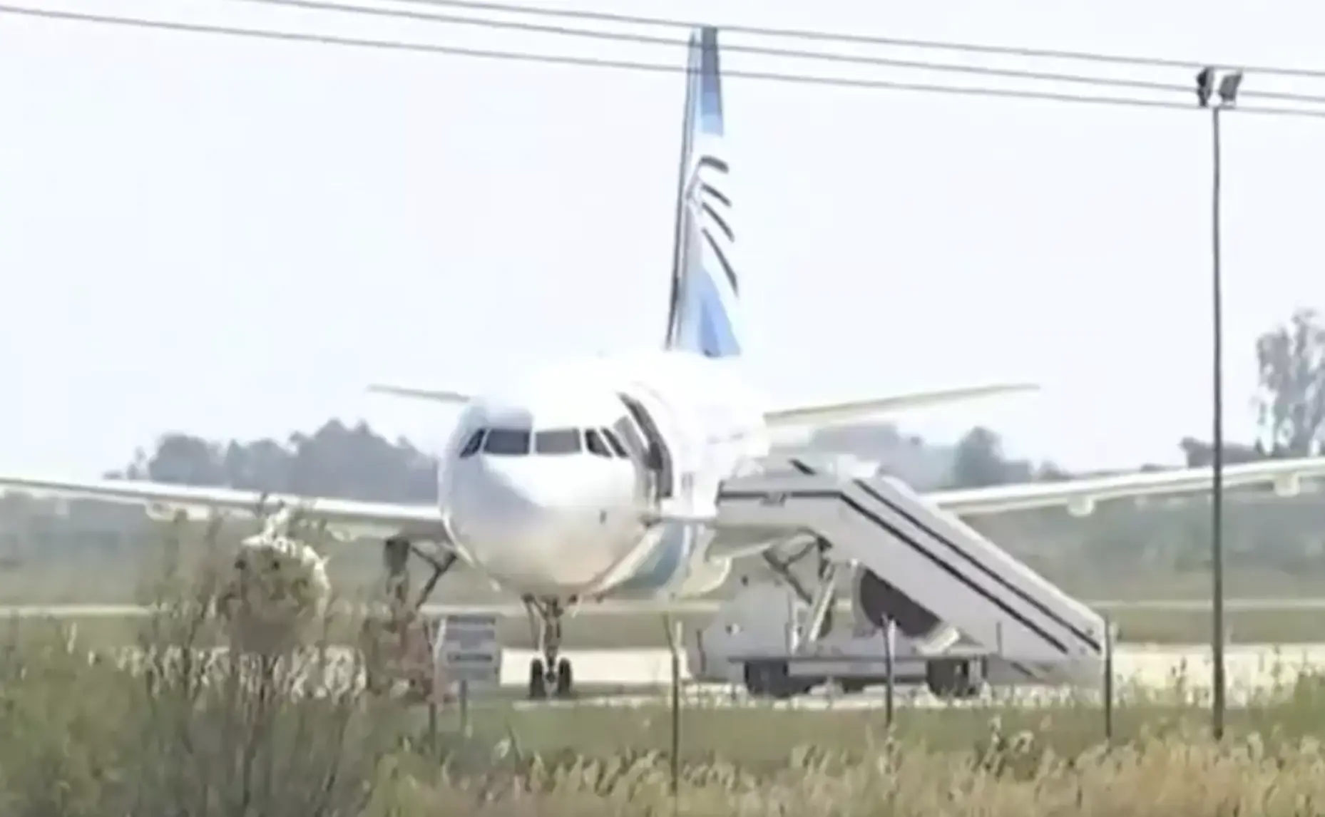 There was a five-hour standoff at Larnaca airport (BBC)